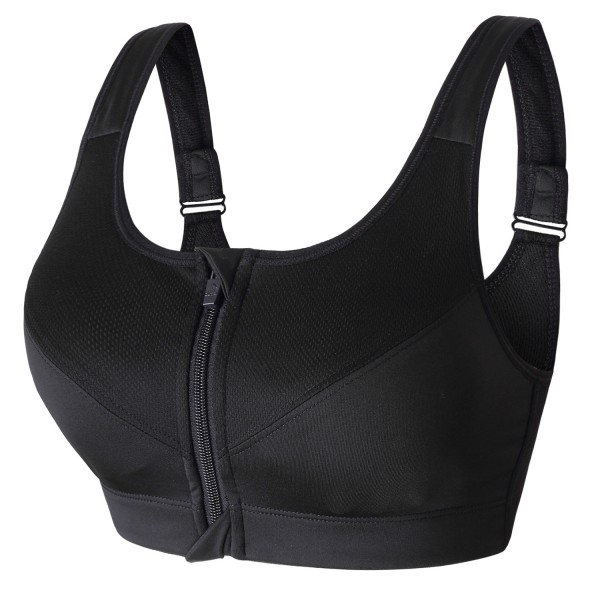 Newlashua Women s High Support Push Up Zip Front Close Padded Sports Bra